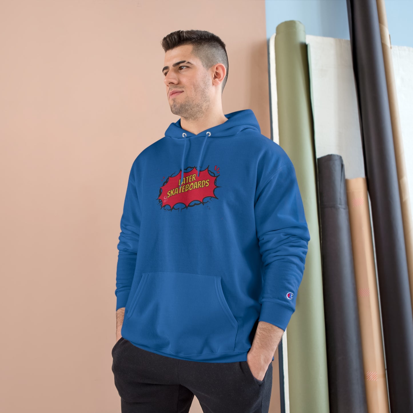 Calvin Pees On Later Champion Hoodie