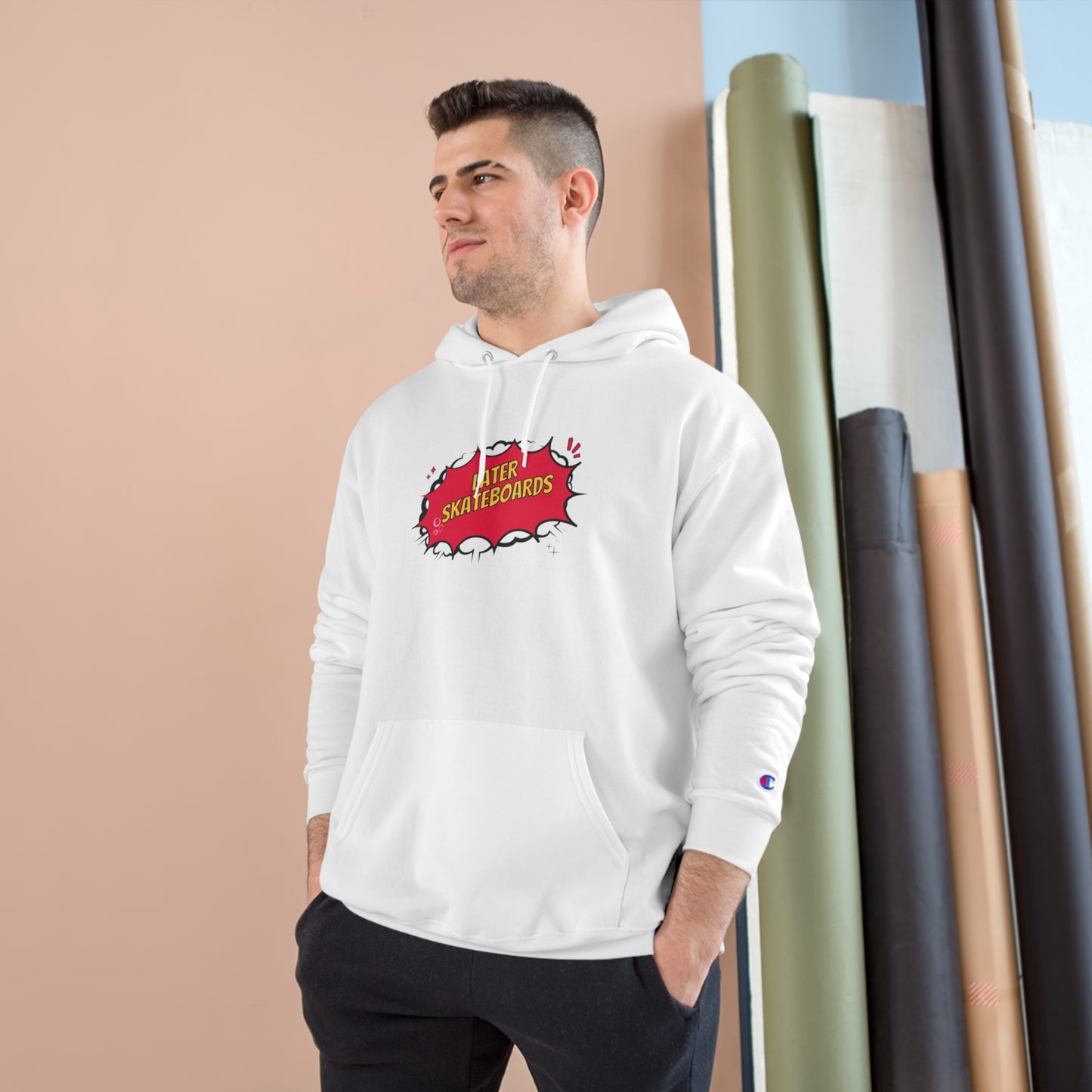 Calvin Pees On Later Champion Hoodie