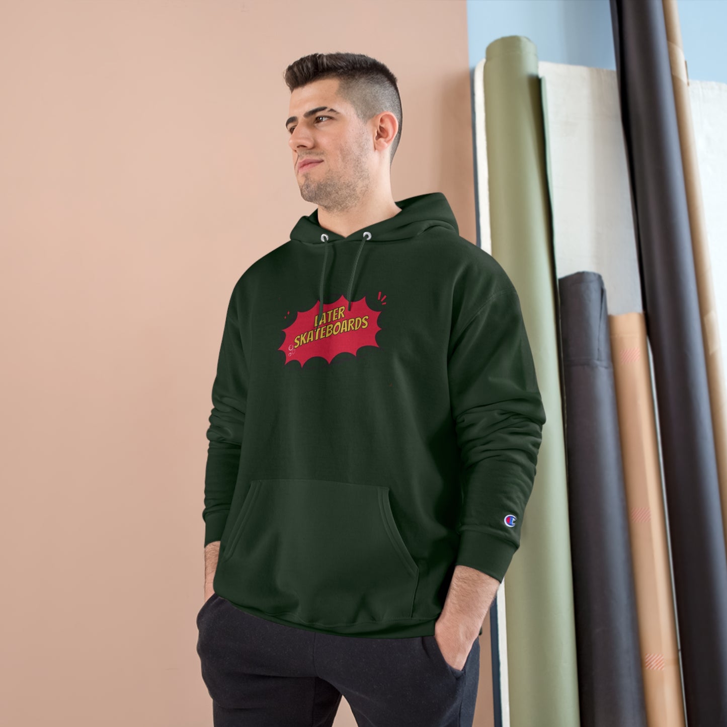 Calvin Pees On Later Champion Hoodie