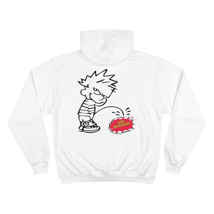 Calvin Pees On Later Champion Hoodie